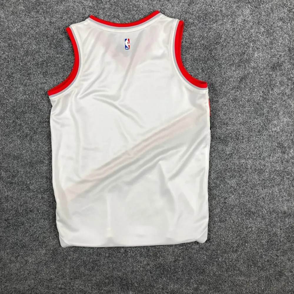Fanatics NBA‎ Jersey Kids Small White Red Black Diagonal Stripe Basketball Tank